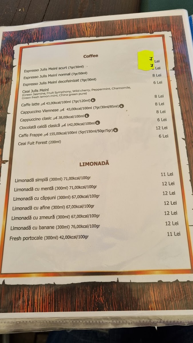 Menu Pensiune-Restaurant “La Pădurea Statului”-5